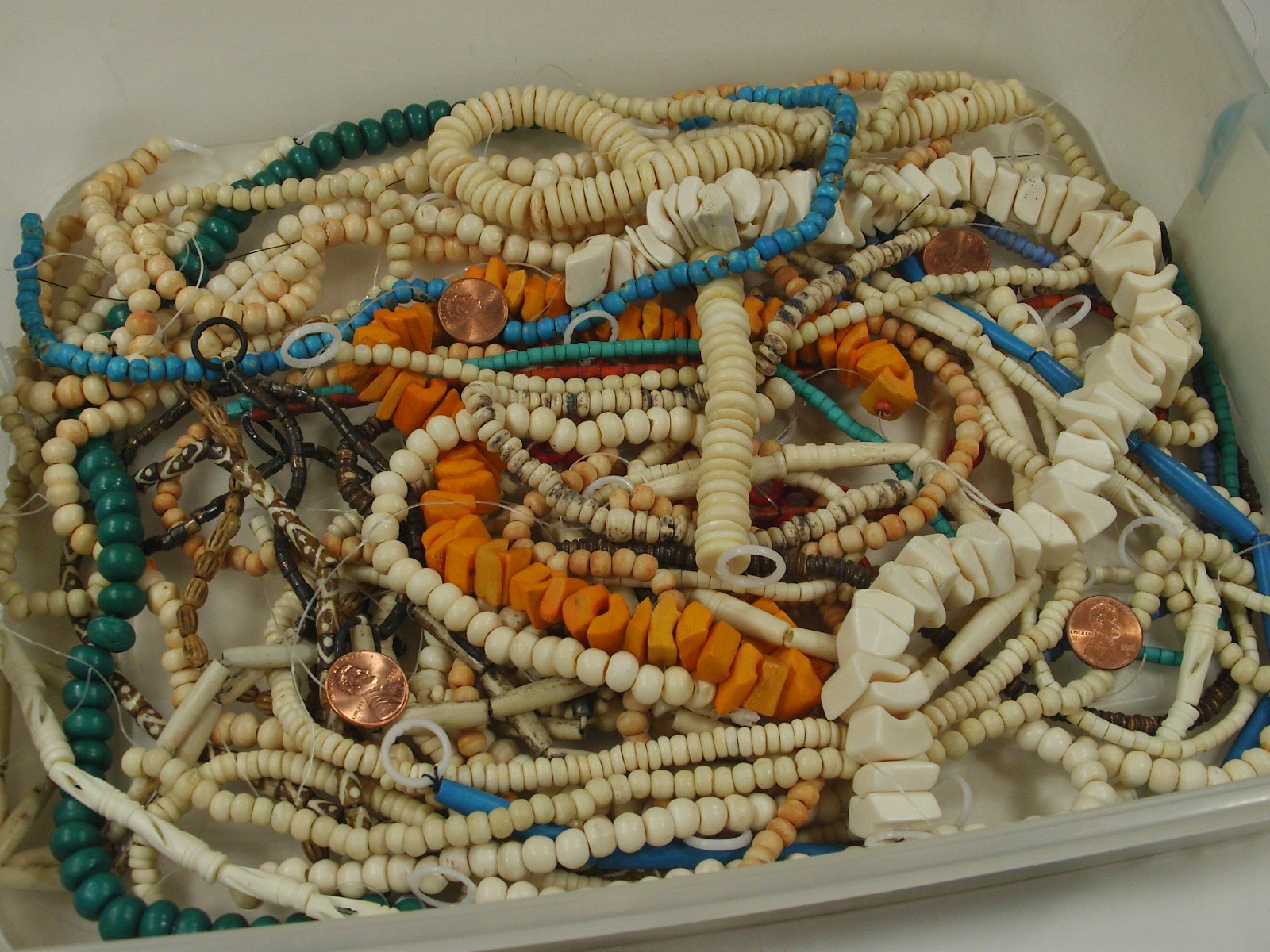 2 Pounds Assorted Shapes and Sizes India Water Buffalo Bone Beads Bulk (KRD-4) ⭐