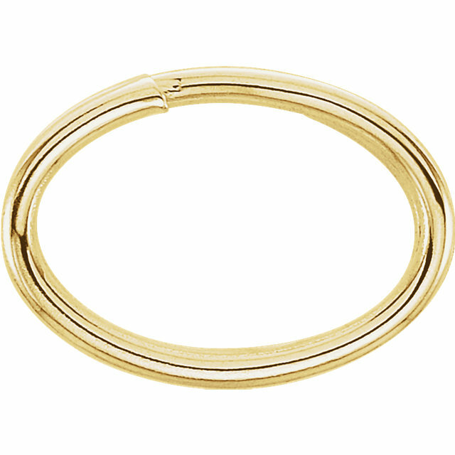 5×7.5mm OD OVAL 14k Solid Yellow Gold Split Jump Ring Clasp Connector Keychain