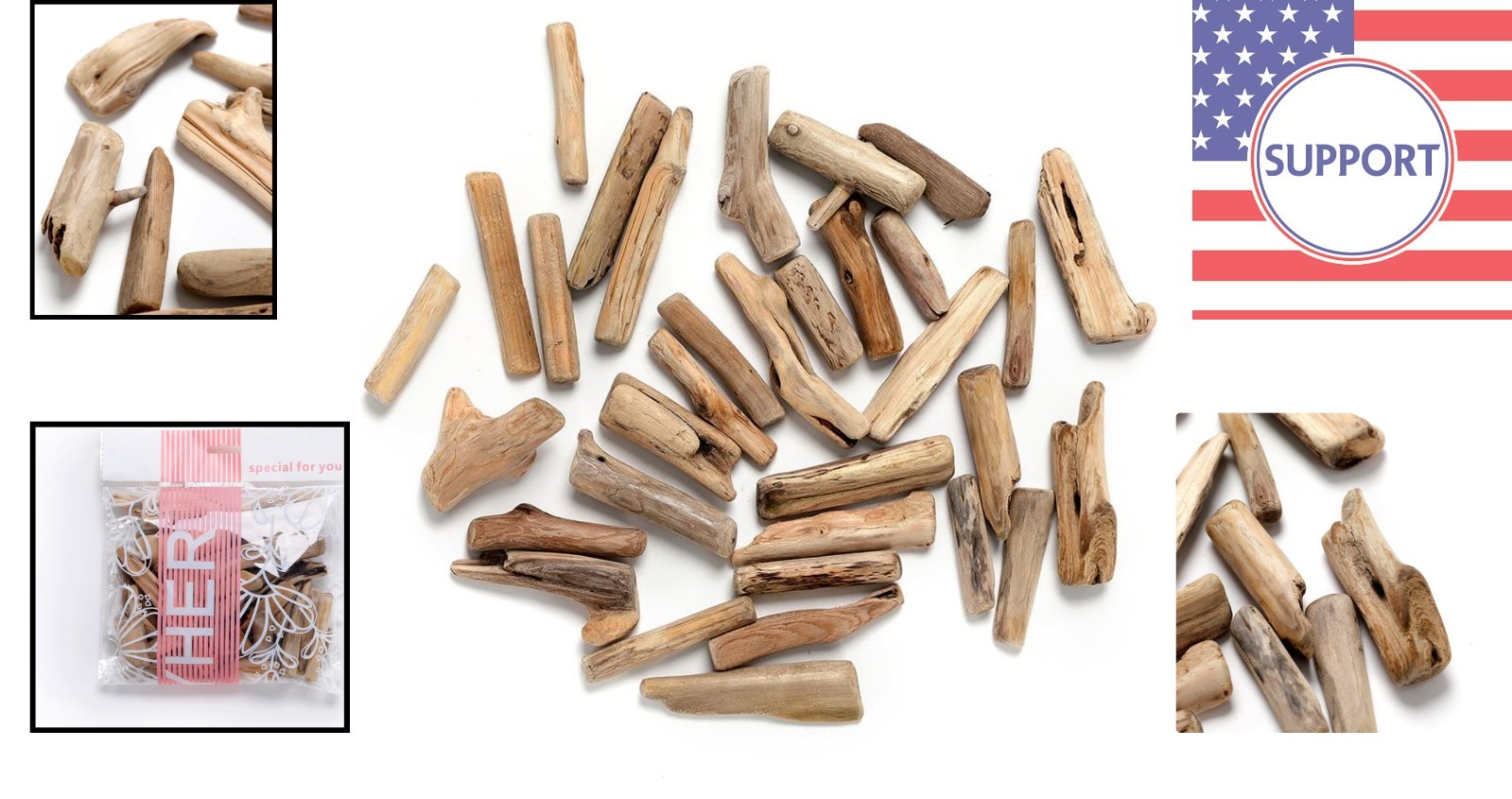 Eco-Friendly Driftwood Collection – 55 Pieces for Unique Beach-Inspired Art