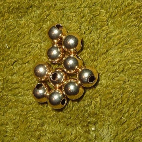 10 Solid 14K Yellow Gold 5MM Ball Round Beads Spacer for Jewelry Making NICE LOT