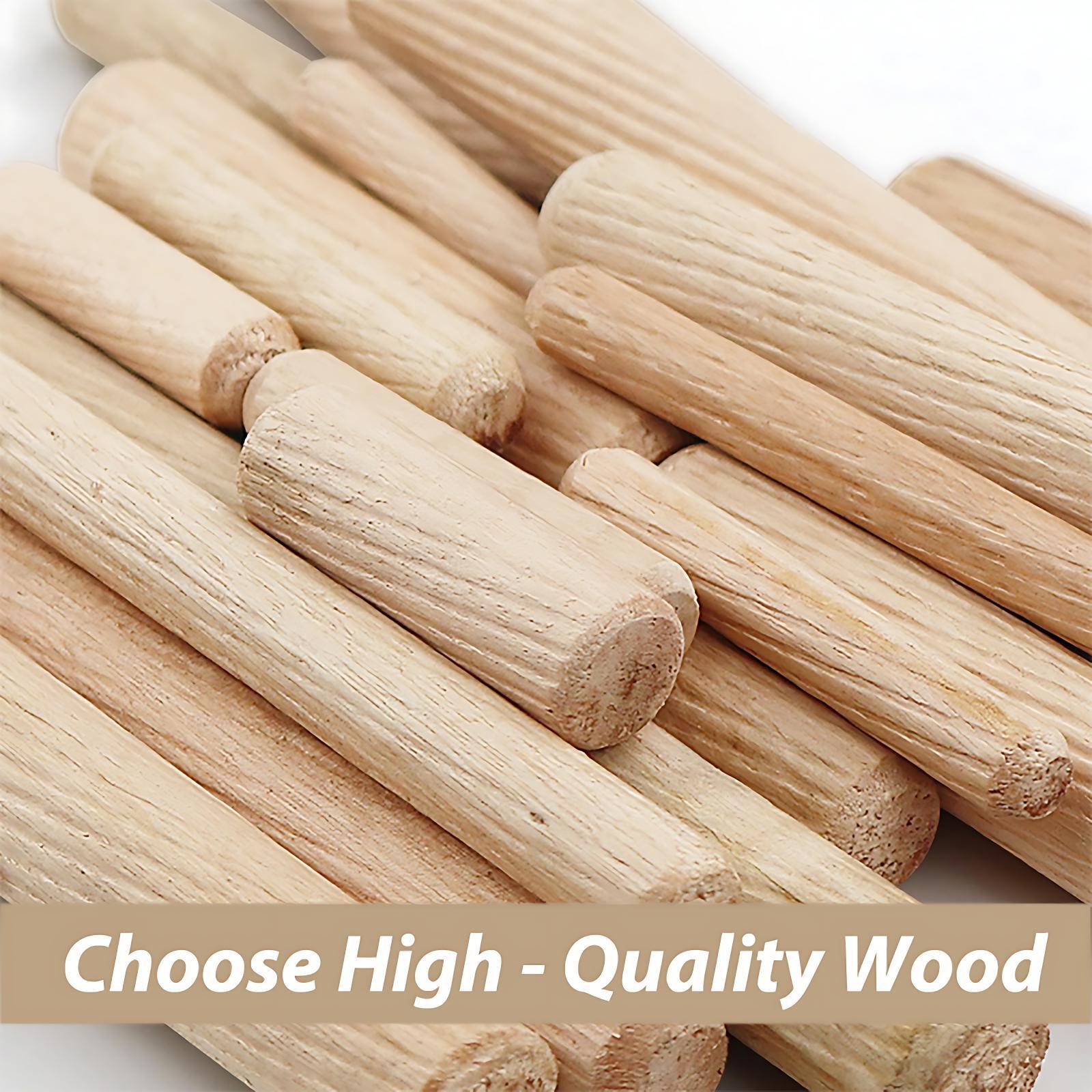 HARDWOOD DOWELS 5mm 6mm 8mm 10mm 12mm 15mm Wooden Chamfered Fluted Pin Wood