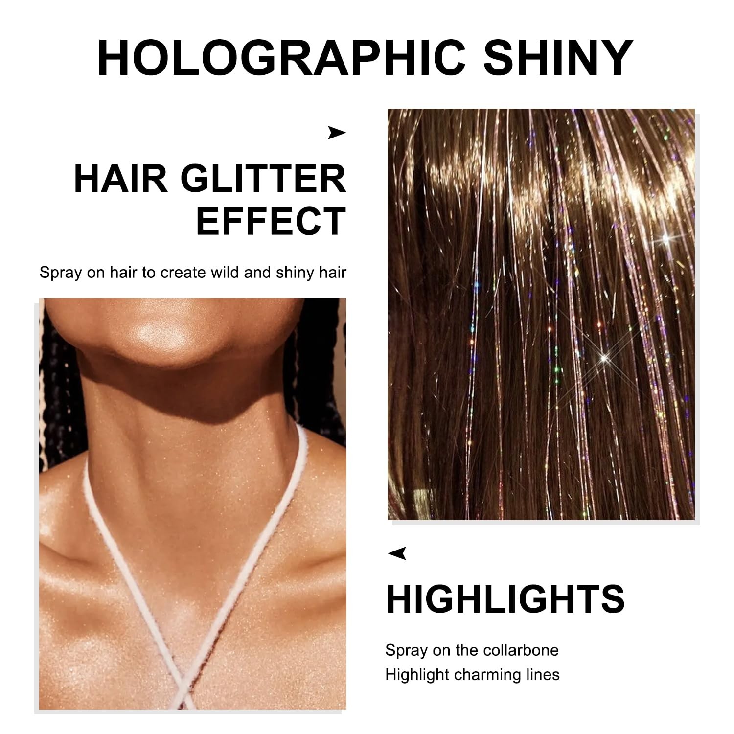 Hair and Body Glitter Spray, 1PC Glint-Rainbow