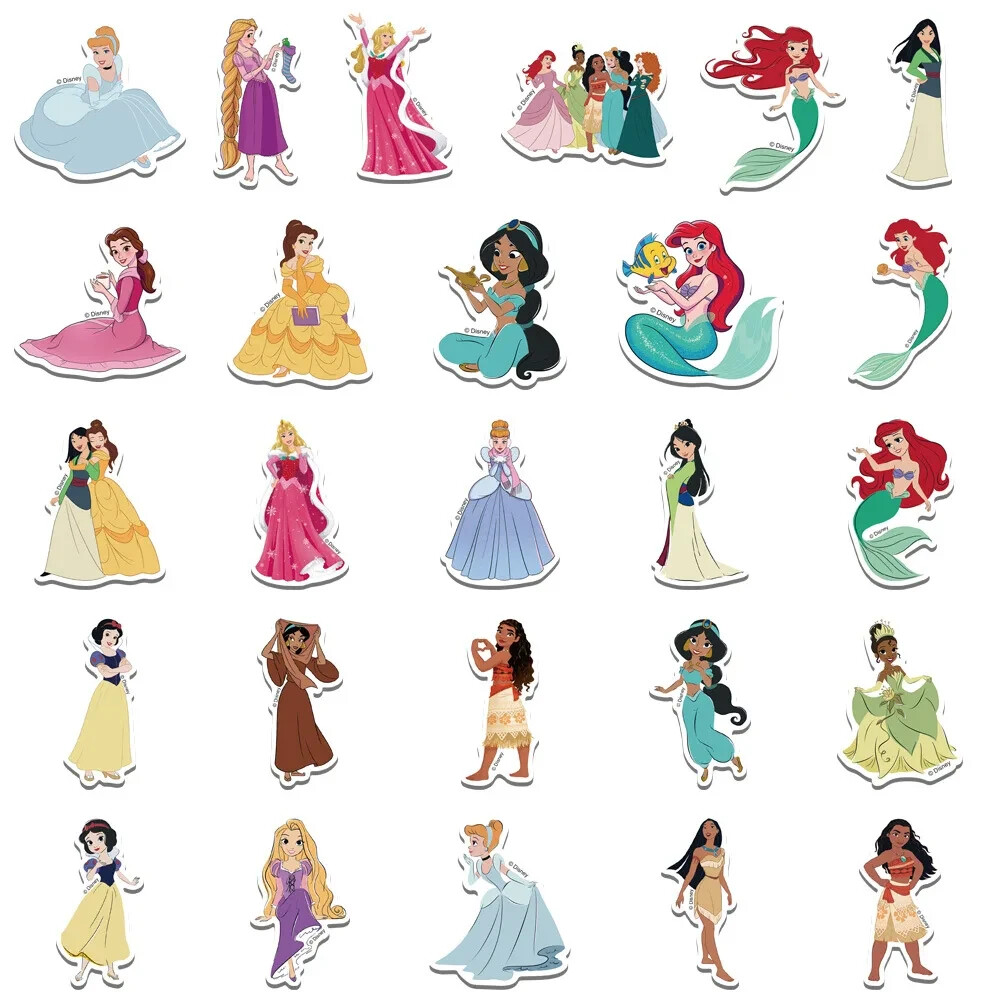 PRINCESSES From DISNEY 50pc STICKER SET, Little girls of all ages love them.