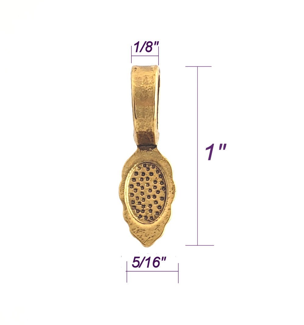 Antique Gold (Qty 10-40) Large Glue On Bails-Alloy-Ships from WI, USA (728-AG)