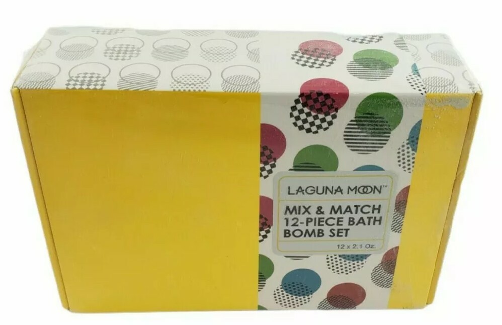Lagunamoon Bath Bombs Gift Set, 12 Pack Handmade Natural & Organic Bath Bombs