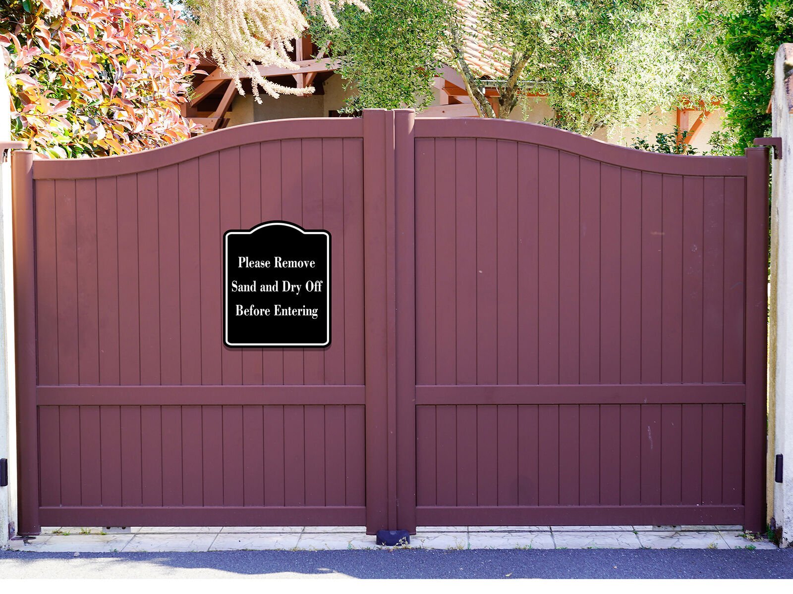 Please Remove Sand And Dry Off Before Entering BLACK Aluminum Composite Sign