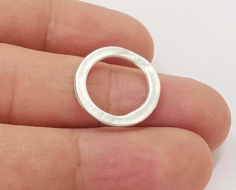 10 Pcs Silver circle disc connector findings Antique silver plated (18mm) G25694