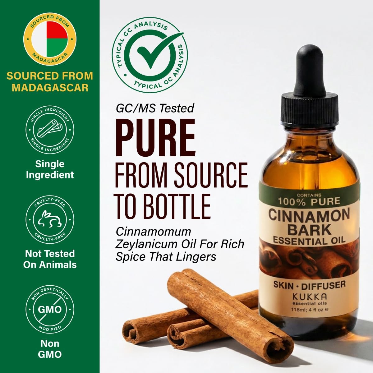 100% Pure Cinnamon Oil – 4 Fl Oz 4.00 (Pack of 1),