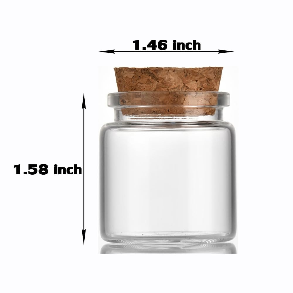 30ml Small Glass Bottles with Cork Stopper, Decorative Bottle Storage Jars