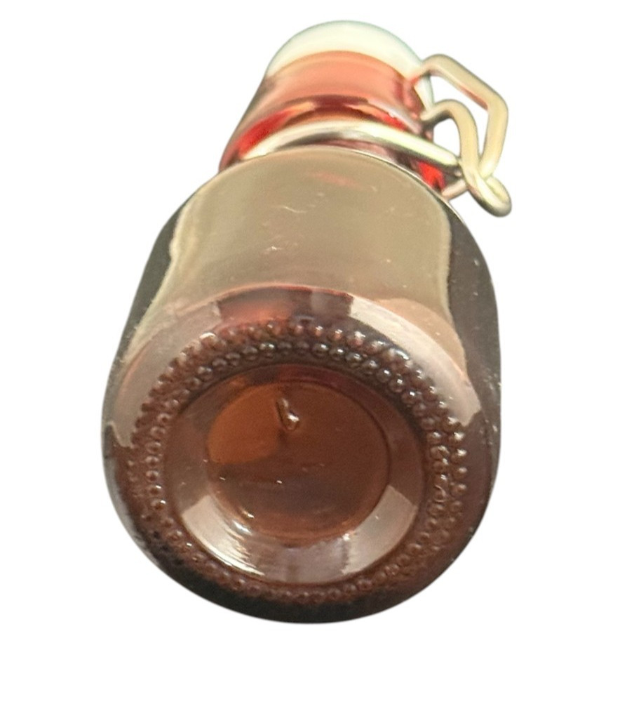 Tessco Amber Glass Bottle Mini Swing Top Flip Wire Cap Airtight Reusable LOT 5