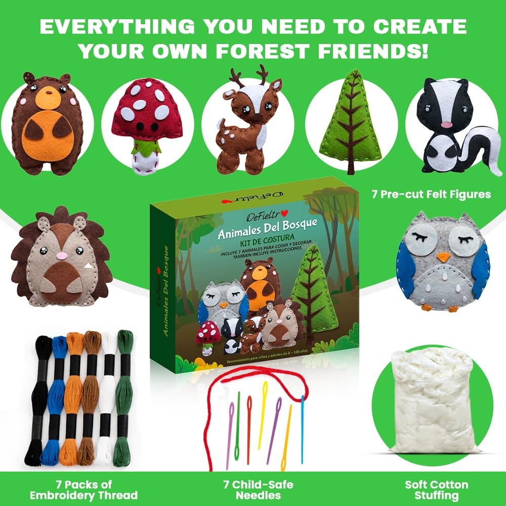 DeFieltro Sewing Kit for Kids Forest Animals Creative & EDUCACIONAL – Beautiful
