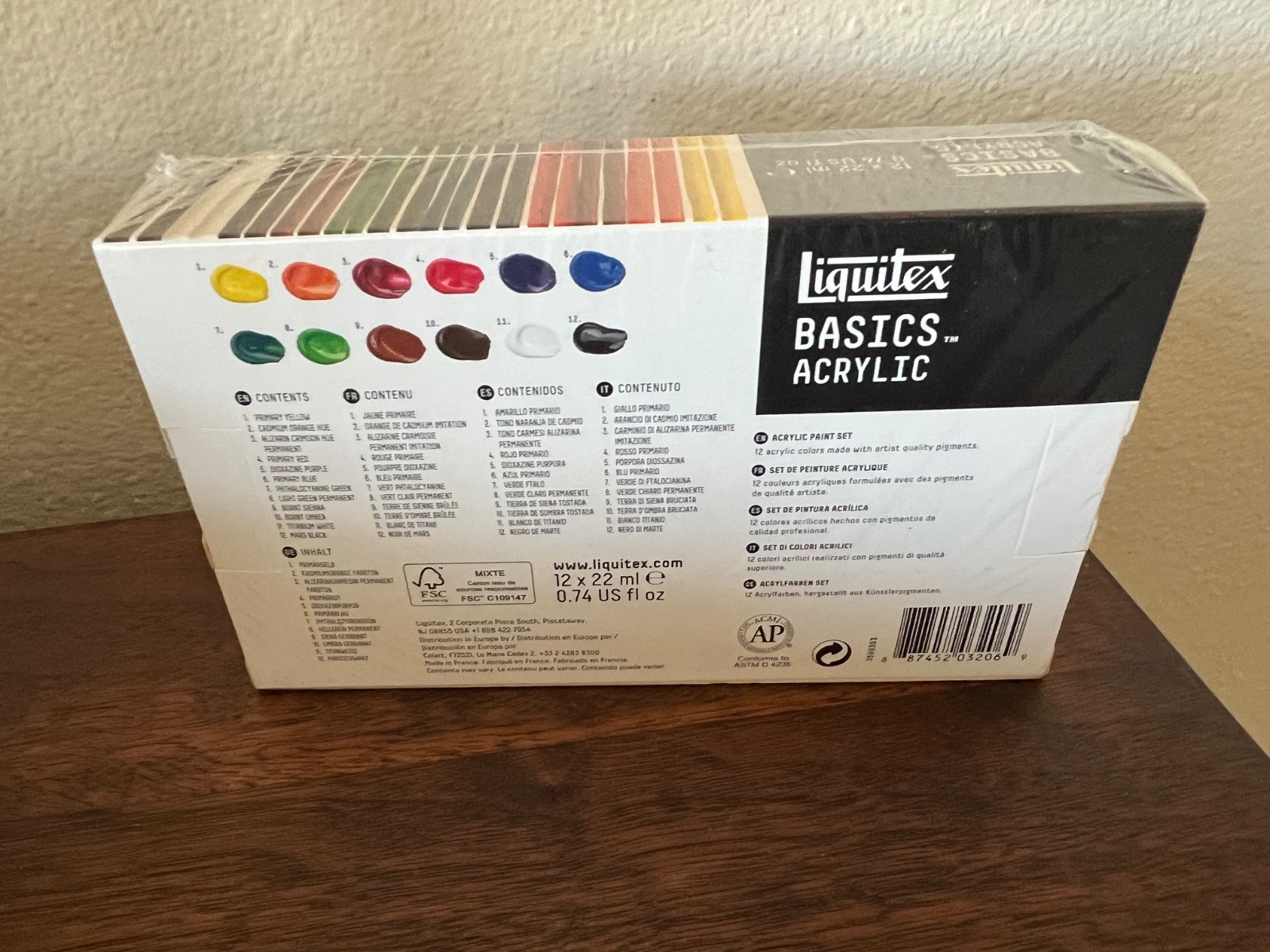 NEW – Liquitex Basic 12-Piece x 22 ml Acrylic Assorted Color Tubes