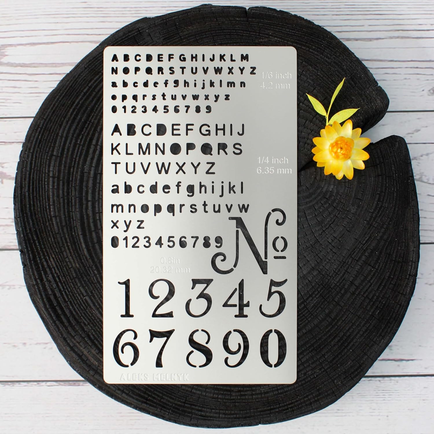 No.422 Metal Stencil, Tiny Letters, Normografo, Pyrography, Wood