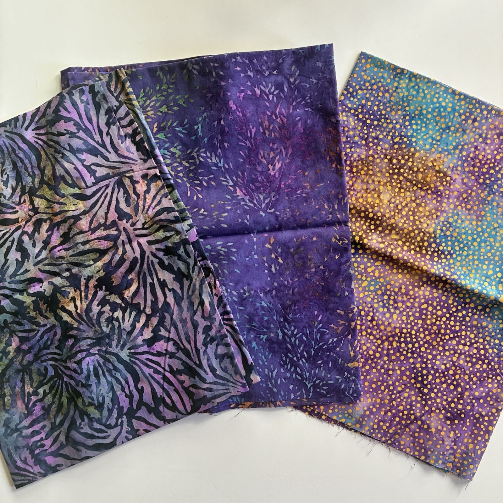 9x Gorgeous Batik Fat Quarters Lot Quilt Shop Quality Hoffman Bali Purples