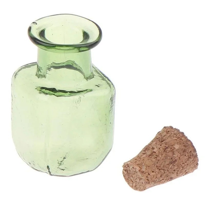 9PCS Small Bottles 1ml 13x18mm Clear Cork Vials Glass Bottles Wishing Bottle