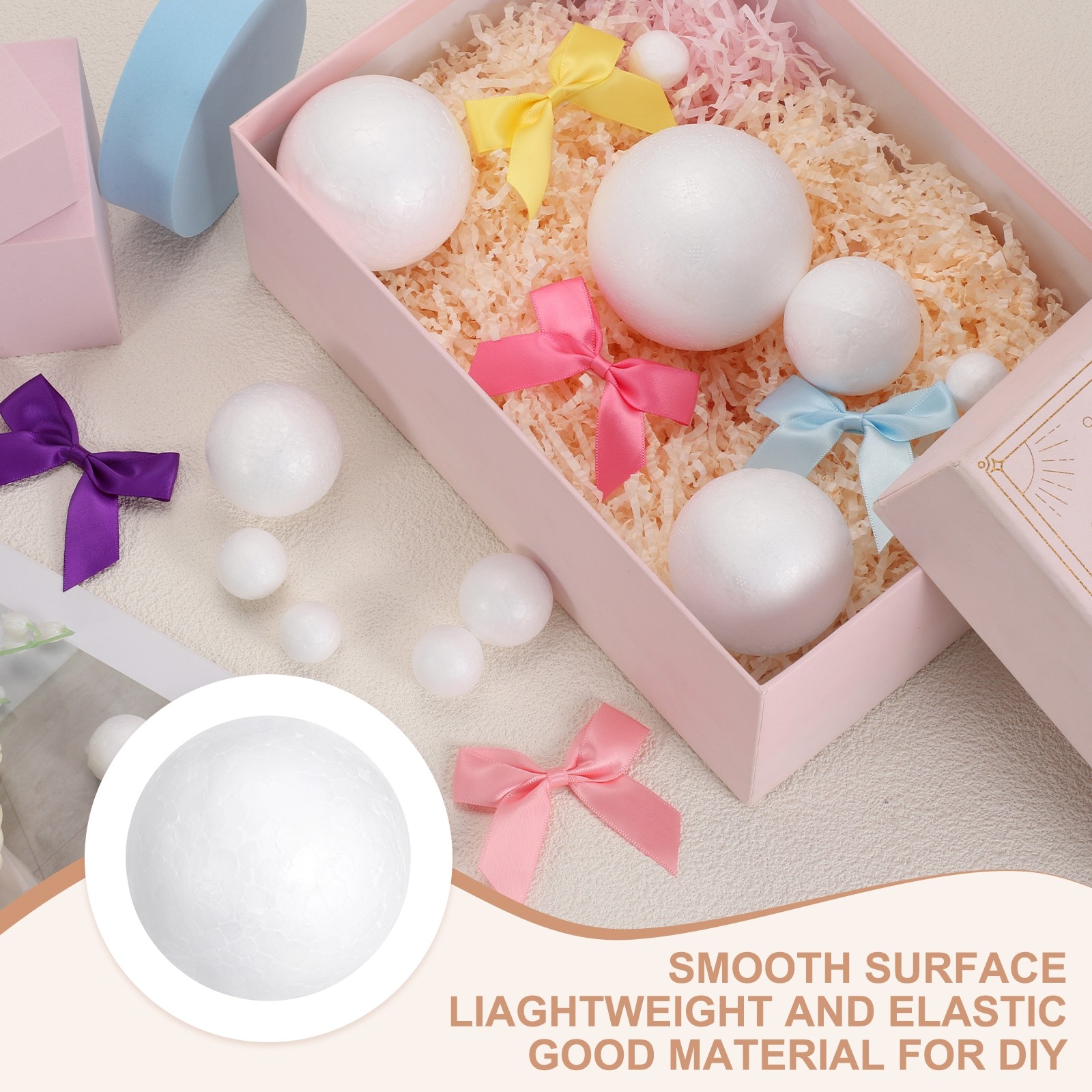 57 Pcs White Foam Balls 0.5 Inch Polystyrene Foam Ball for Crafts