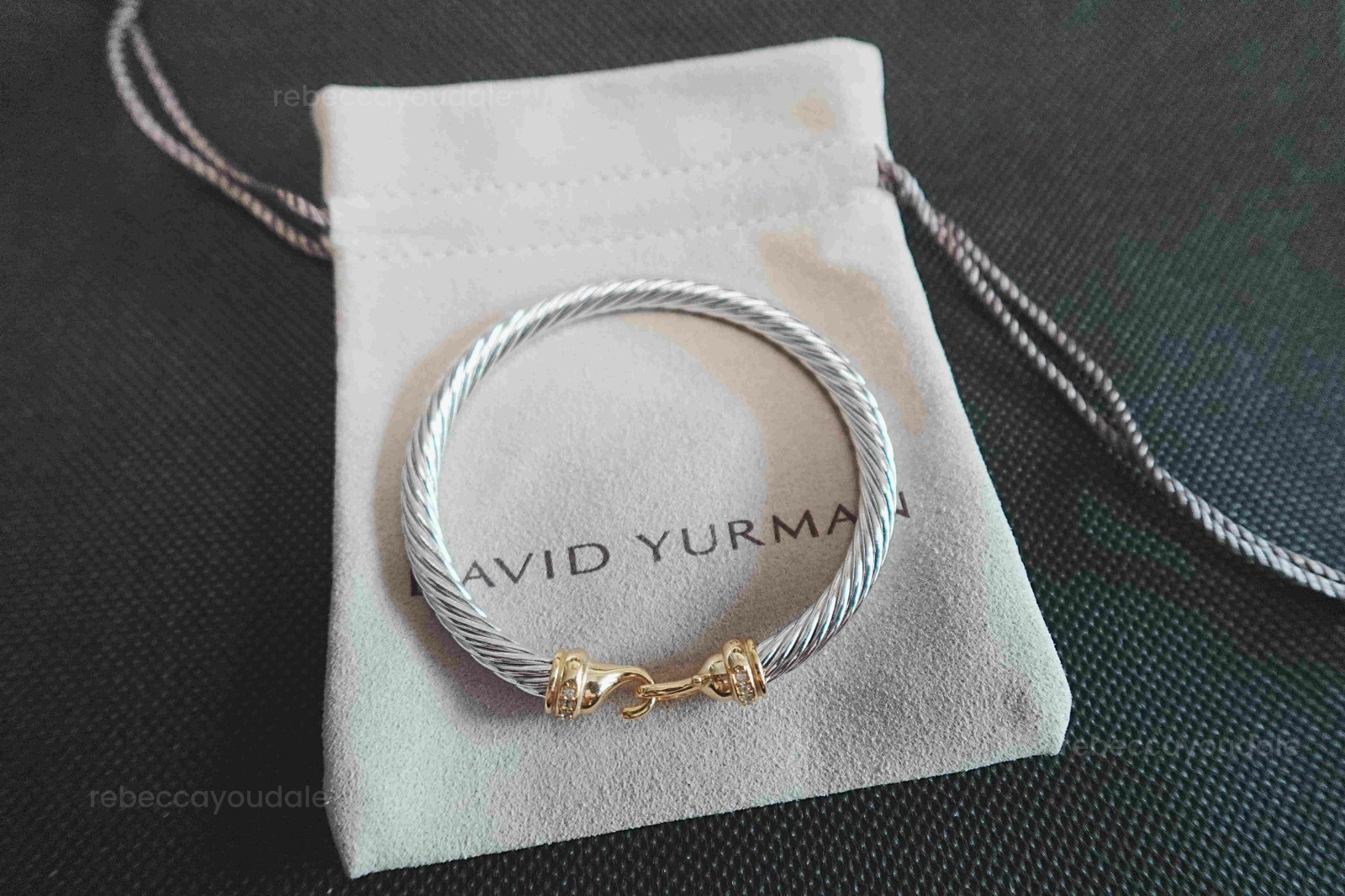 NEW.925 Silver and Gold DAVlDYurrmanTwisted cable bracelet