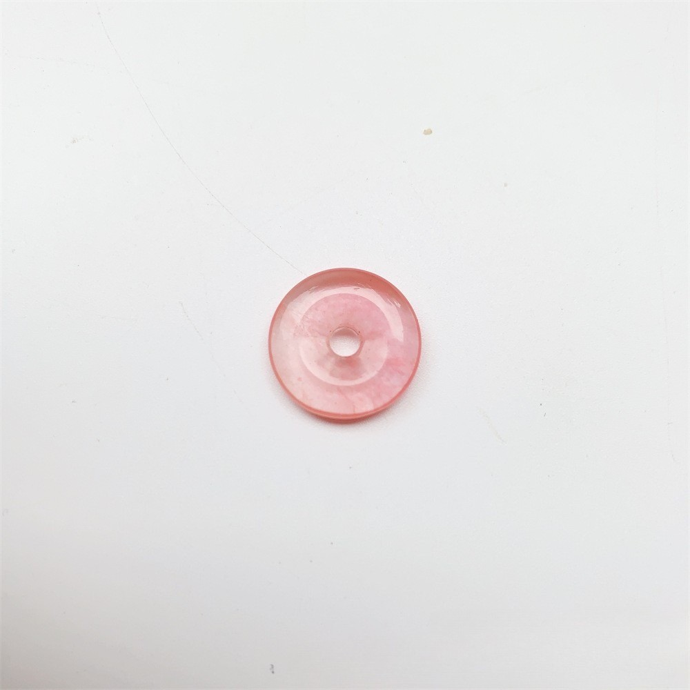 20pcs Artificial Cherry Quartz Stone Large Hole Circle Beads Pendants 14mm DIY