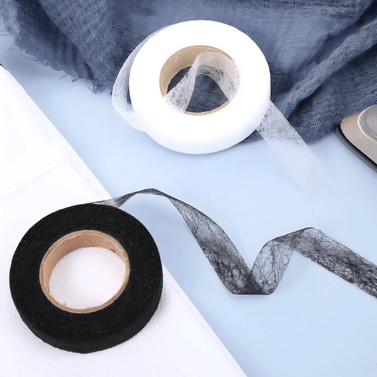 2pcs Self-Adhesive Iron-On Hemming Tape Fabric Fusing Tapes Clothing Repair US