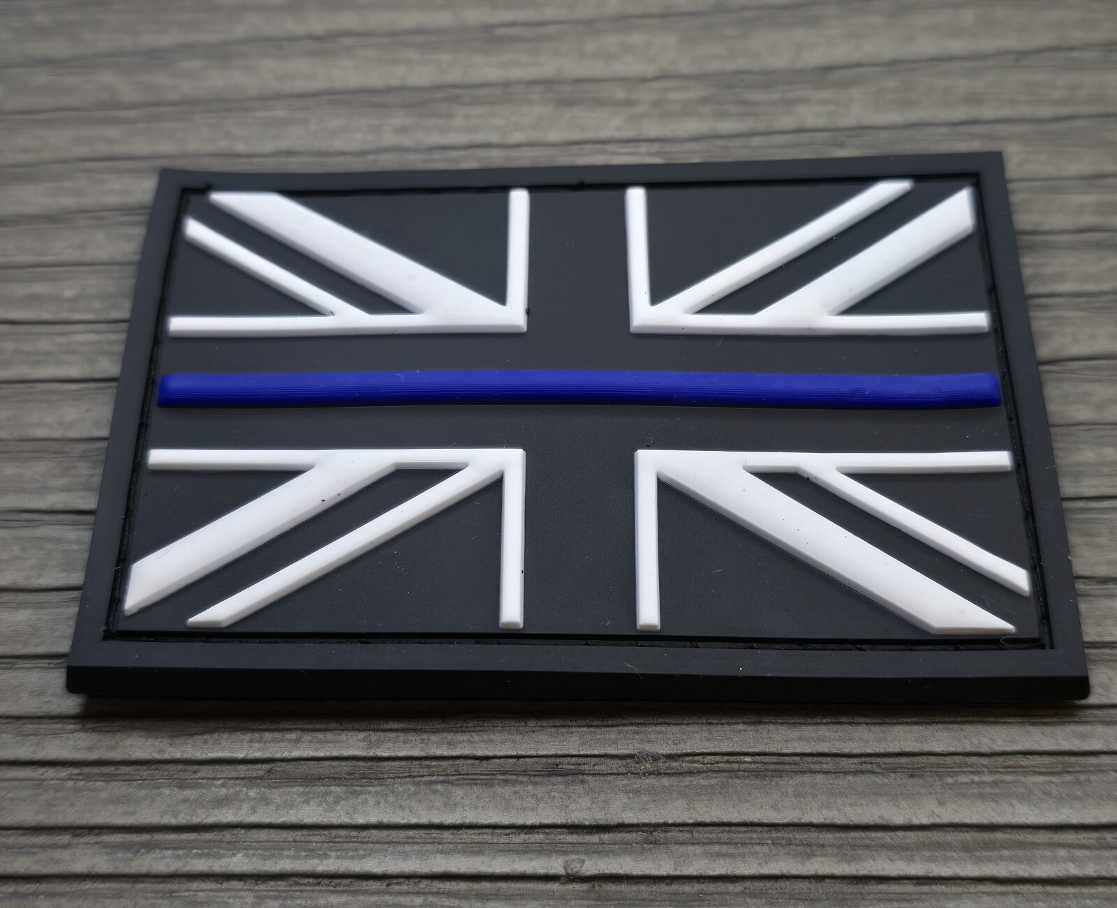 UNITED KINGDOM FLAG UK BRITISH EMBLEM BLUE LINE COP 3D PVC TACTICAL HOOK PATCH