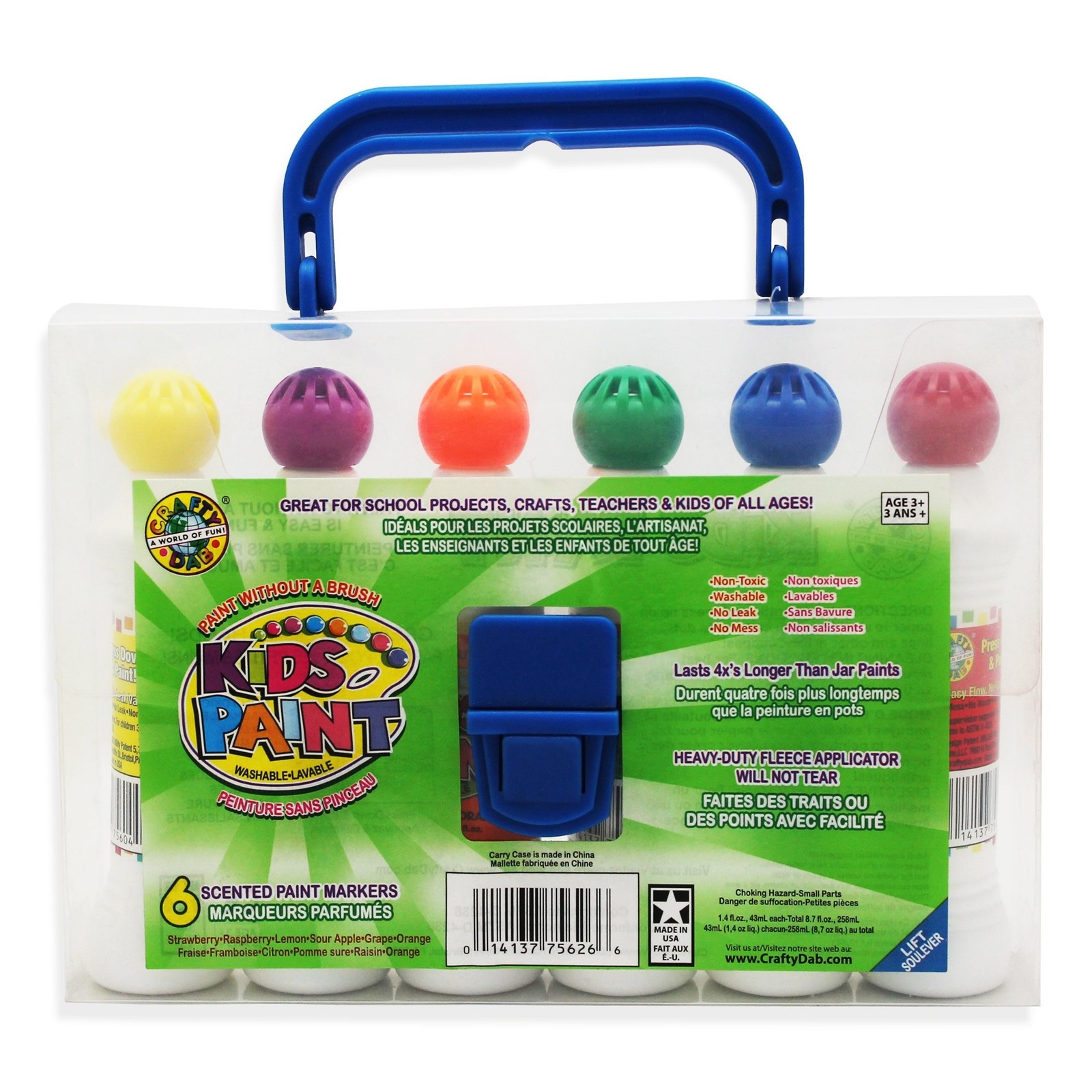 Crafty Dab Kids Paint – 6 Pack Carry Case 8.7 Fl Oz (Pack of 1)