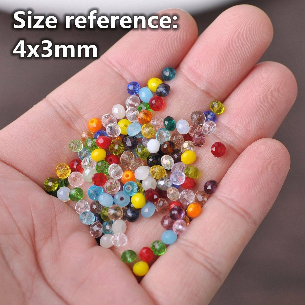 3mm 4mm 6mm 8mm 10mm 12mm Rondelle Faceted Crystal Glass Loose Spacer Beads lot