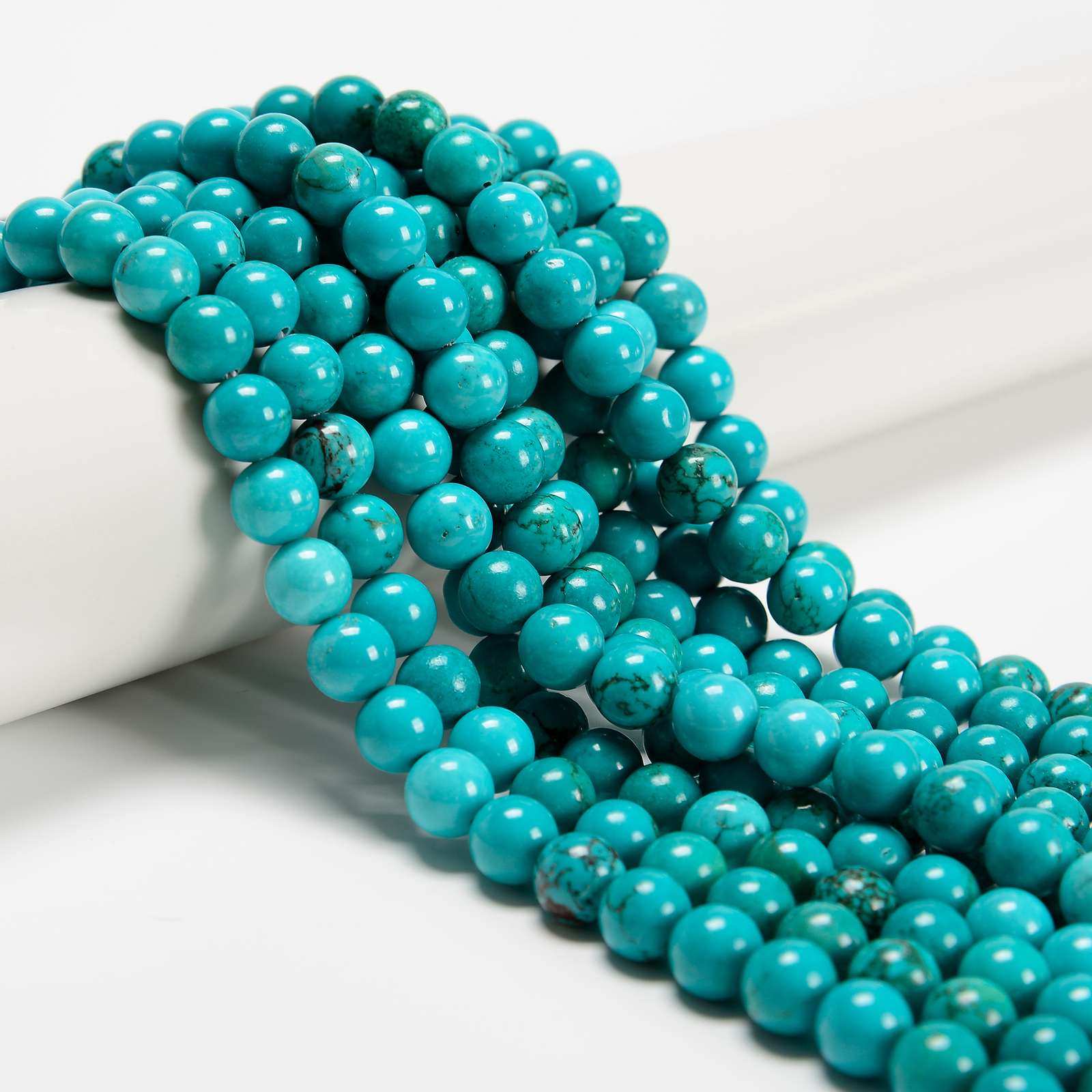 Blue Green Turquoise Smooth Round Beads Size 6mm 8mm 10mm 12mm 15.5″ Strand