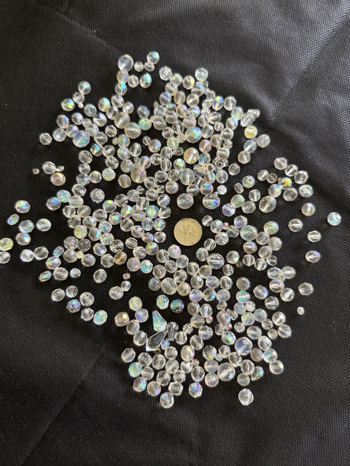 Clear AB Iridescent Faceted Crystal Loose Beads for Jewelry Making (6.5 oz.)