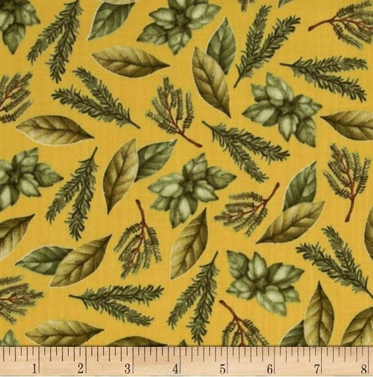 CLEARANCE – ‘JUST A PINCH’ TOSSED HERBS ON SOFT YELLOW FABRIC – QT