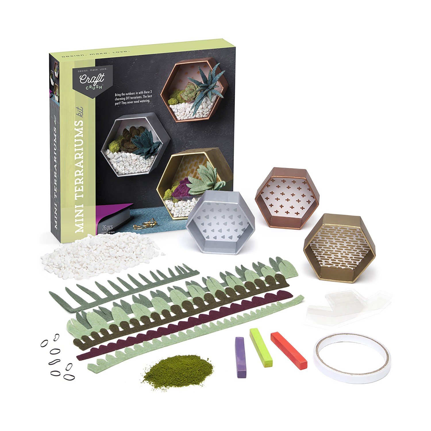 New – Ann Williams Craft Crush – Mini Terrariums Kit – Ages 13+ | 1-3 players