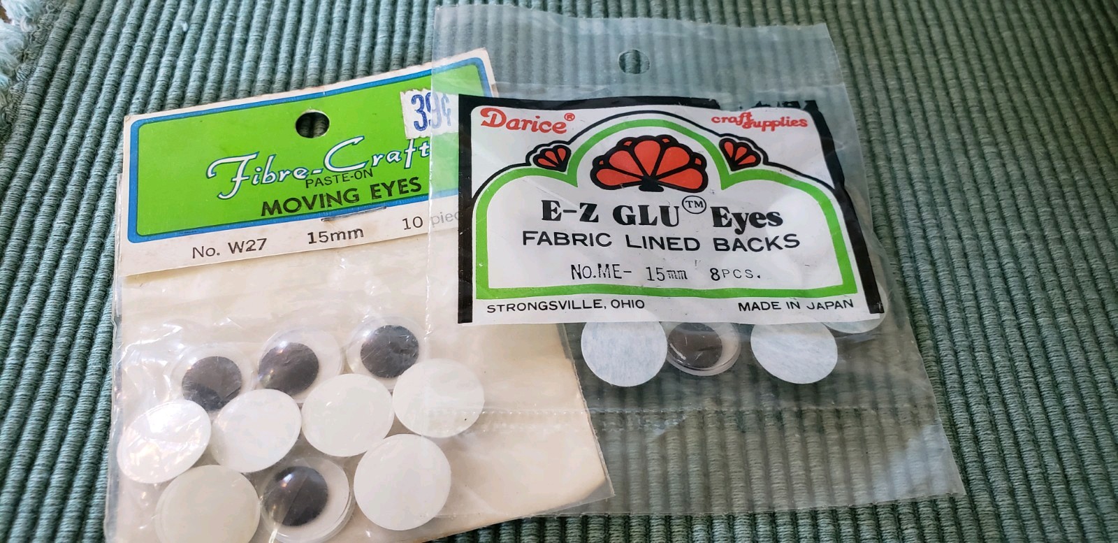 Large Lot Of Glue On Googly Wiggle Eyes, Most NIP, 3 mm to 15 mm