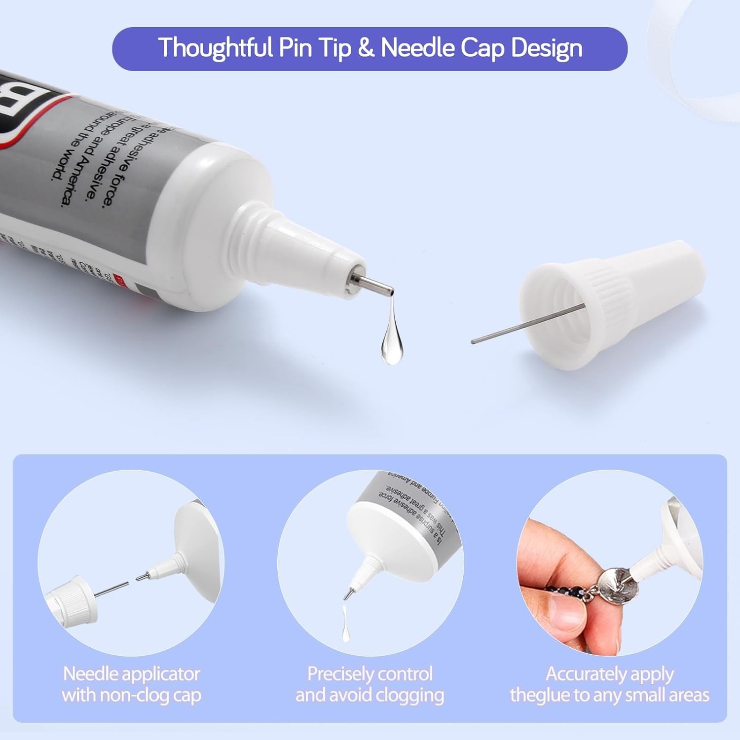 6PCS Jewelry Glue – 15ML/0.5fl oz Clear DIY Craft Glue for Rhinestones, Water…