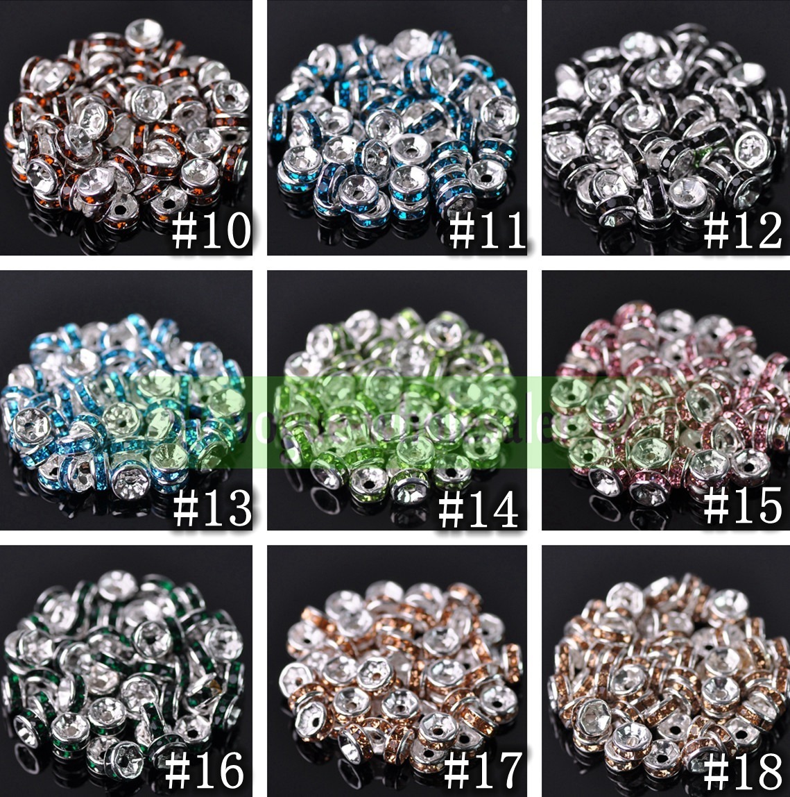 Wholesale Czech Crystal Rhinestone Rondelle Loose Spacer Beads 4/5/6/8/10/12mm