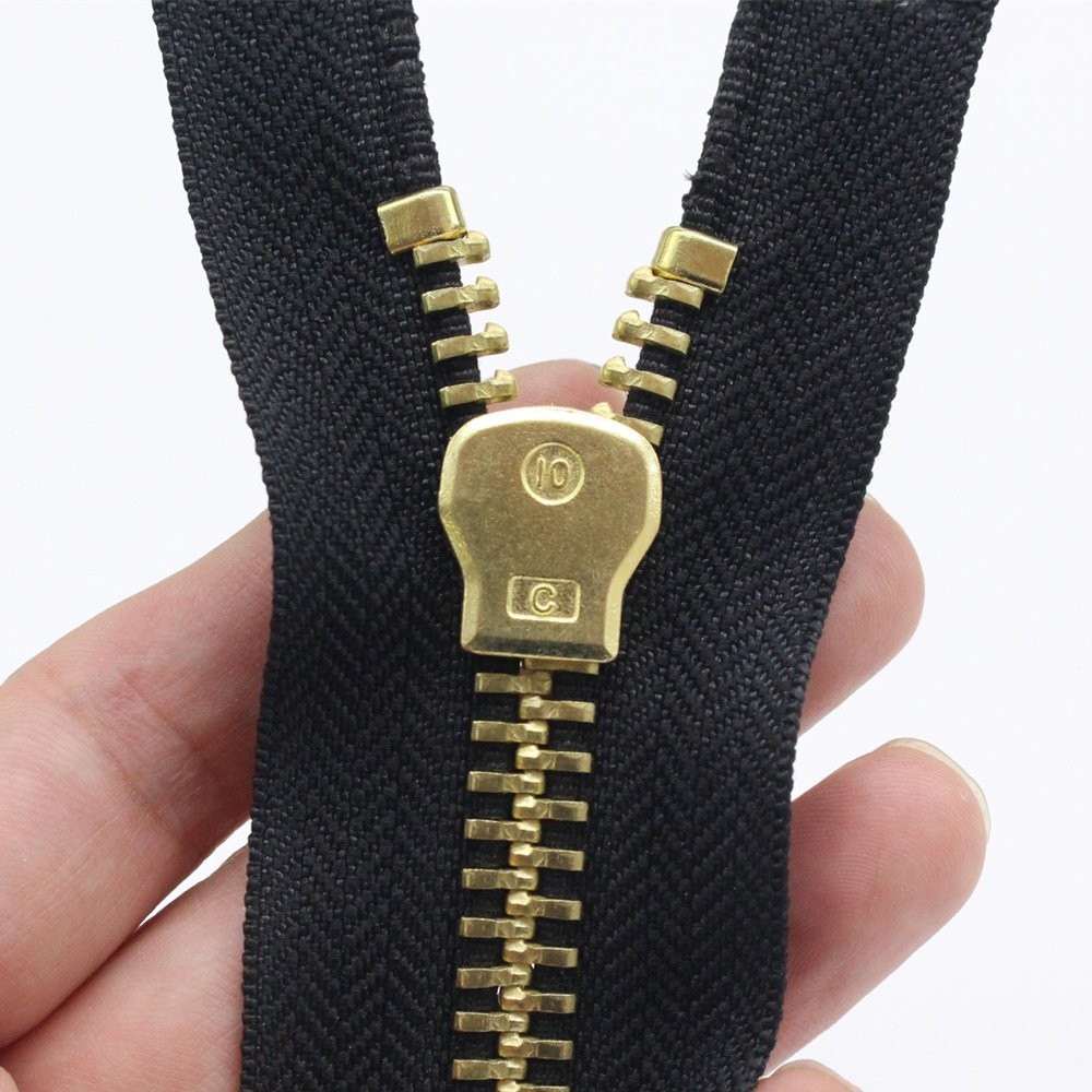 #10 24in Heavy Duty Separating Jacket Zipper Brass Metal Teeth Right Handed Coat