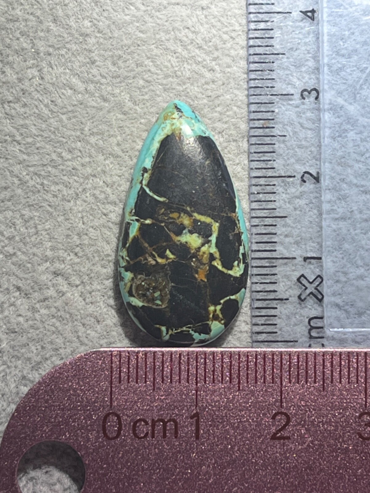 Blue Moon Turquoise 17 ctw Pear tear drop Cabochon. Tonopah, Nevada USA mined