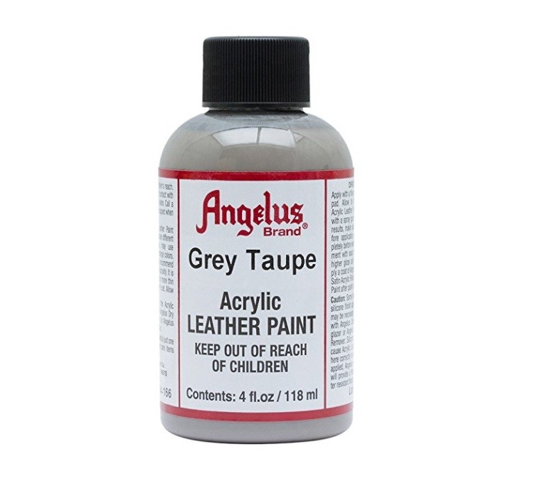 Angelus Acrylic Leather Paint Waterproof Color Grey Taupe – 4 fl. oz / 118 ml.
