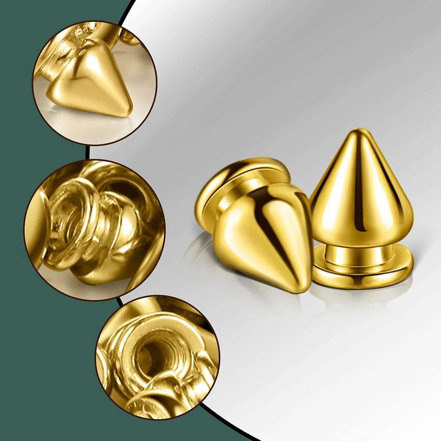 170 Pieces Multiple Sizes Cone Spikes Screwback Studs Rivets Large Medium Small