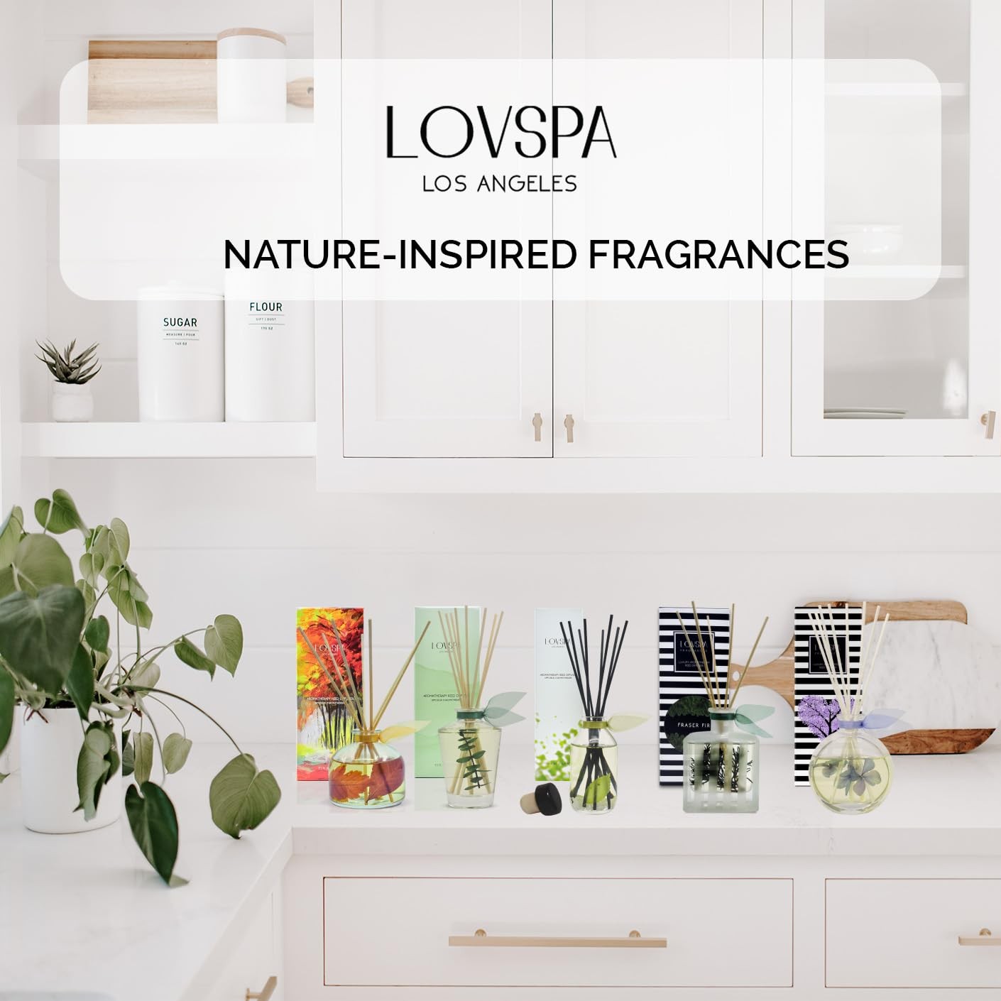 LOVSPA Reed Diffuser Set, Santal (Sandalwood) Scented Oil