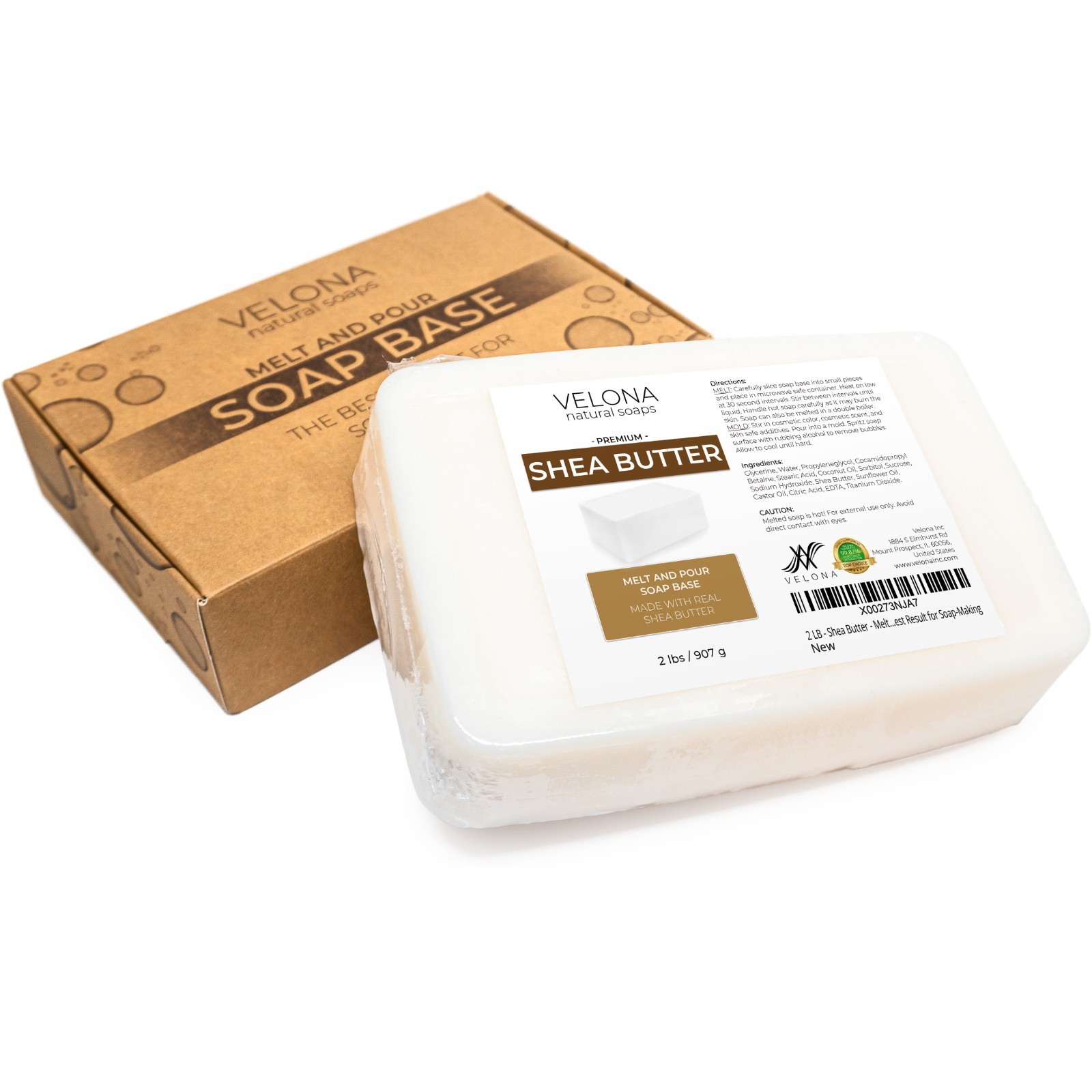 2,5,10,25 LB – Shea Butter Soap Base by Velona SLS/SLES Free Melt Pour