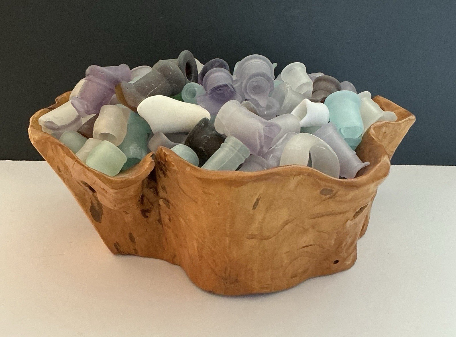 Tumbled Beach Glass Bottle Tops and Necks (Package Contains 20 random pieces)