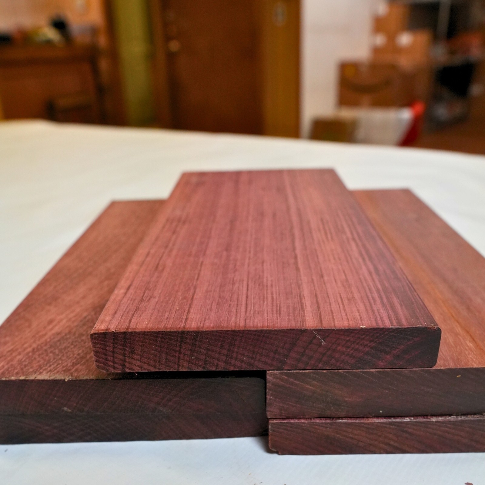 Assorted Purpleheart Wood Box – 10–12 Pieces | S4S Exotic Hardwood