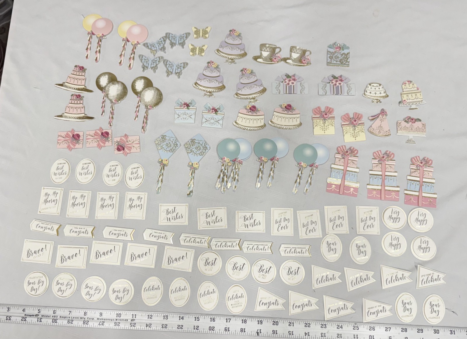 2023 Anna Griffin AG1097 “CELEBRATION STICKERS & SENTIMENTS” 100+ Pcs w/ Box
