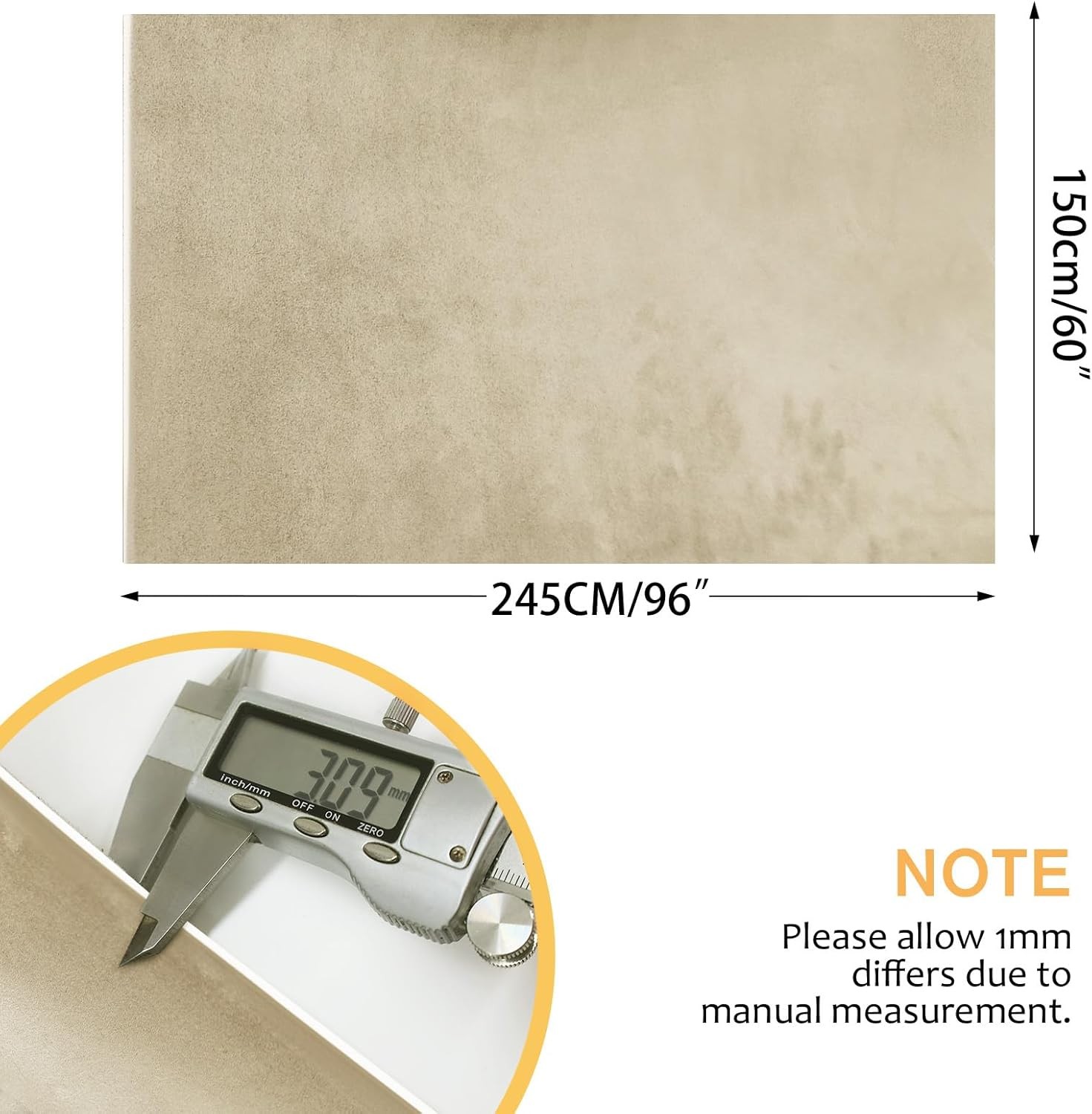 60”W Beige Suede Headliner Fabric Foam Backed For Car Inner Roof Repair