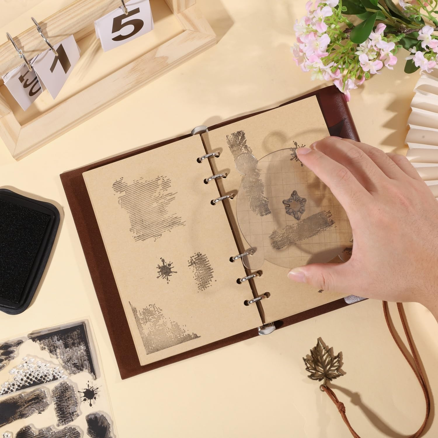 Vintage Texture Background Clear Stamps for Cards Making Retro Mark Background S