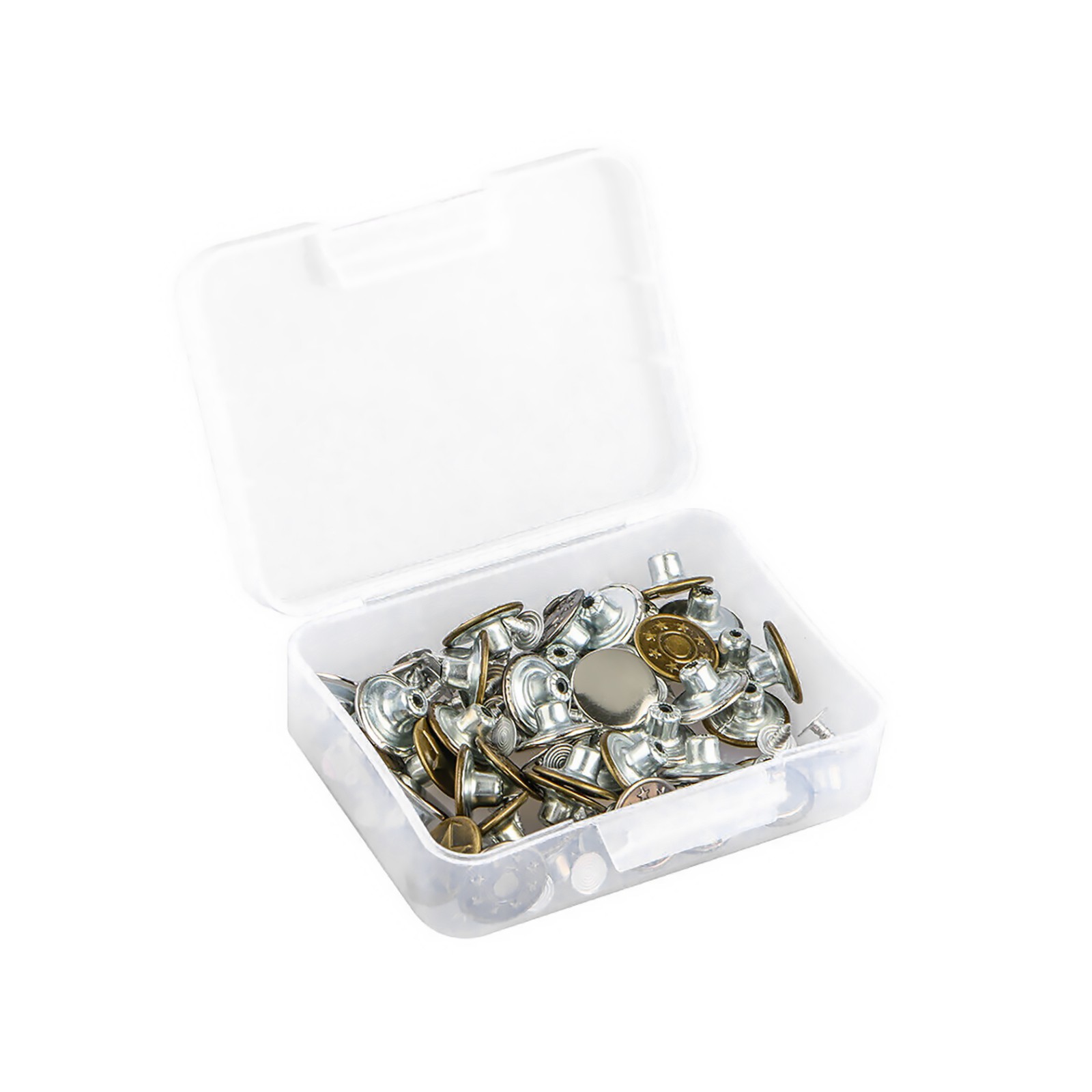 40pcs 17mm Metal Hammer on Denim Replacement Rhinestone Jeans Studs Buttons