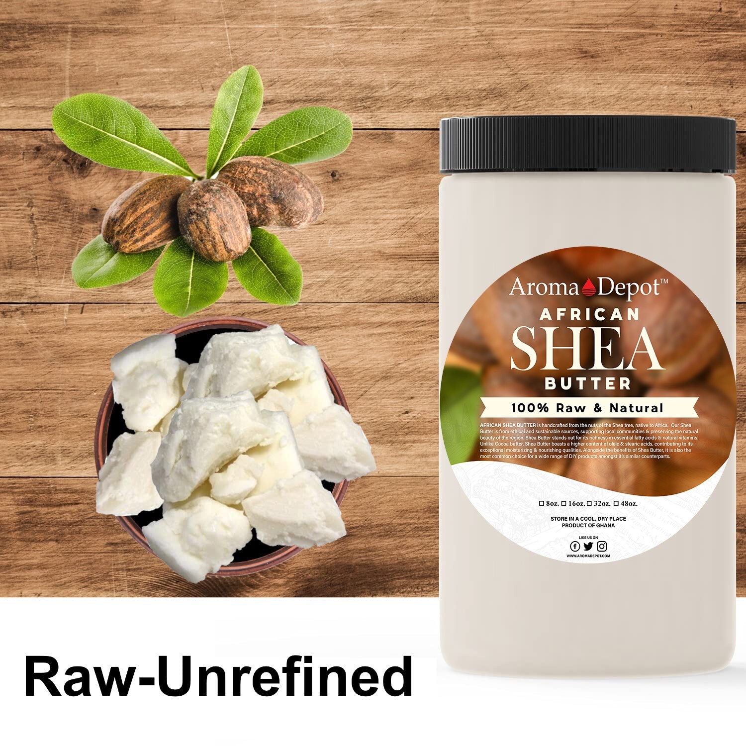 Shea Butter Cocoa Butter Mango Butter 8 oz. 100% Pure Natural Unrefined TRIO SET
