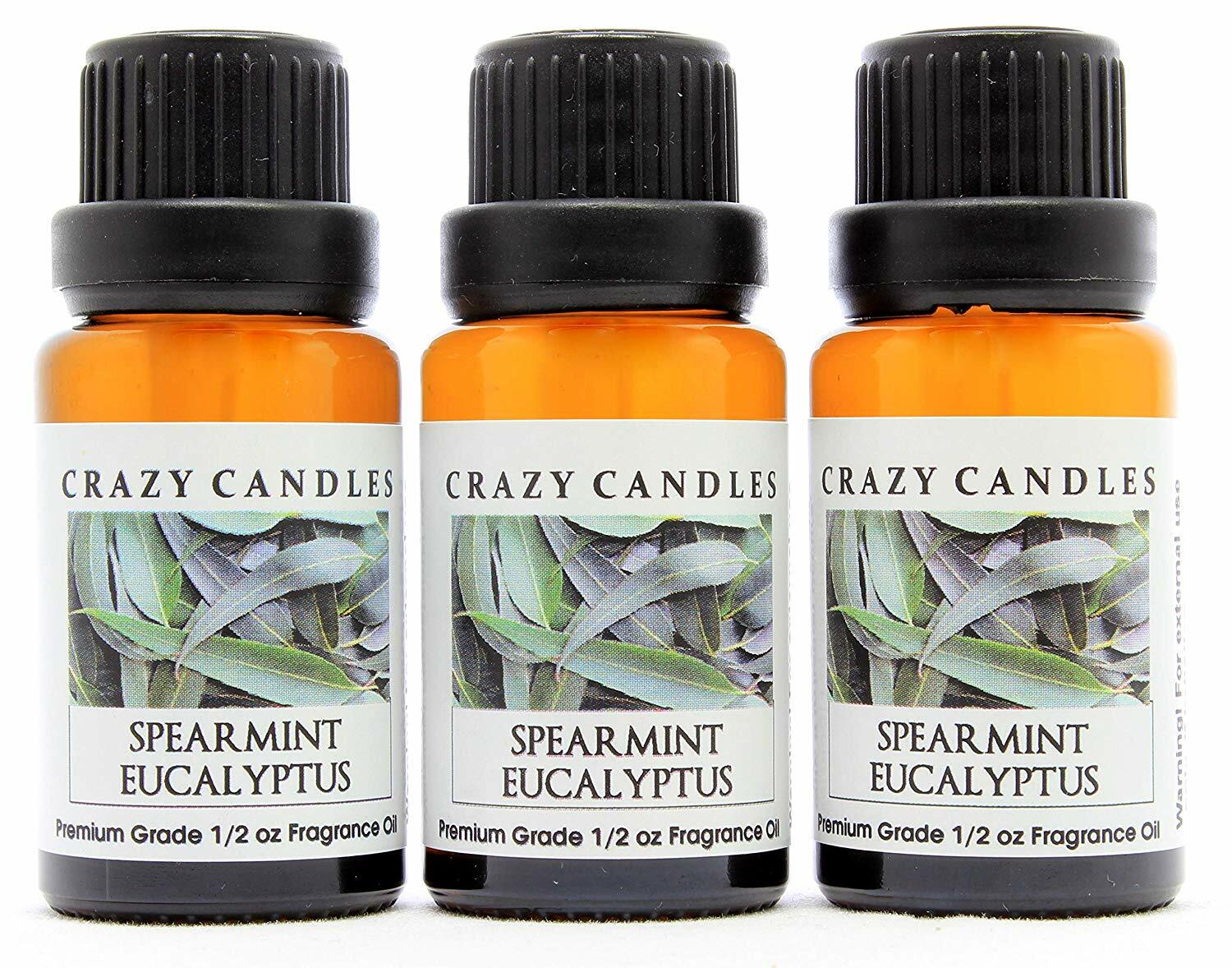 3 Spearmint Eucalyptus 1/2oz Premium Grade Scented Fragrance Oil Crazy Candles