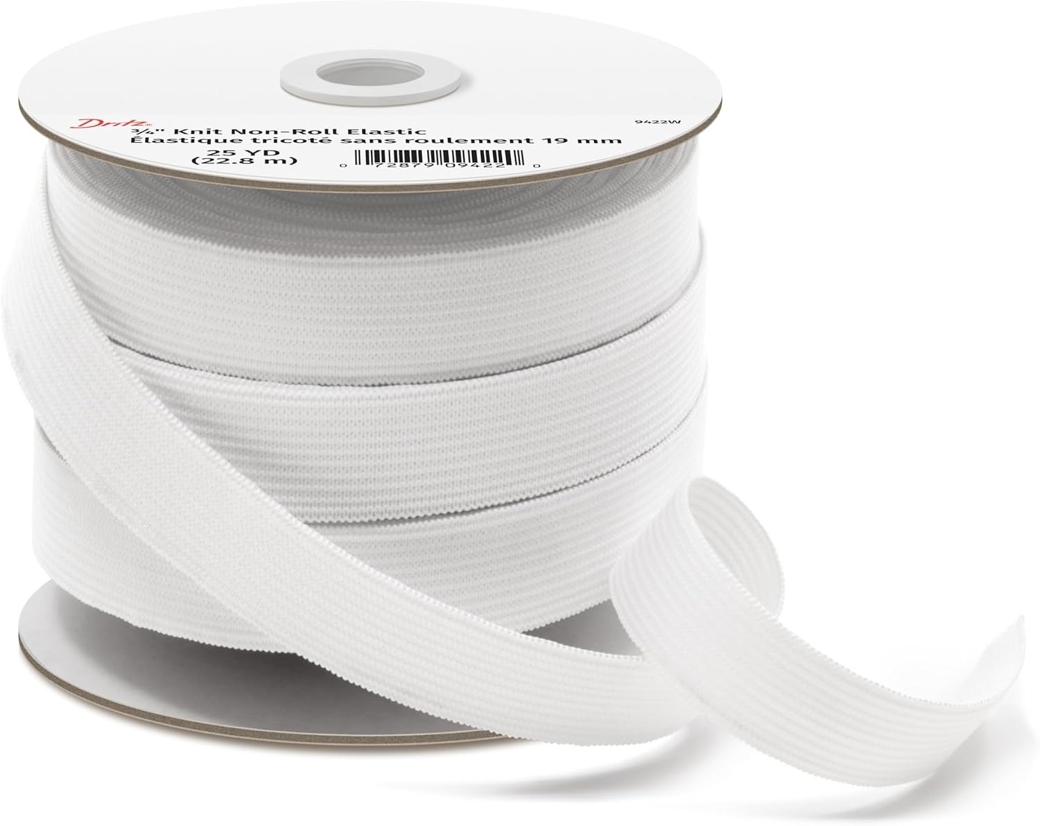 Soft Stretch Elastic for DIY – White, 3/4″ x 25 Yards