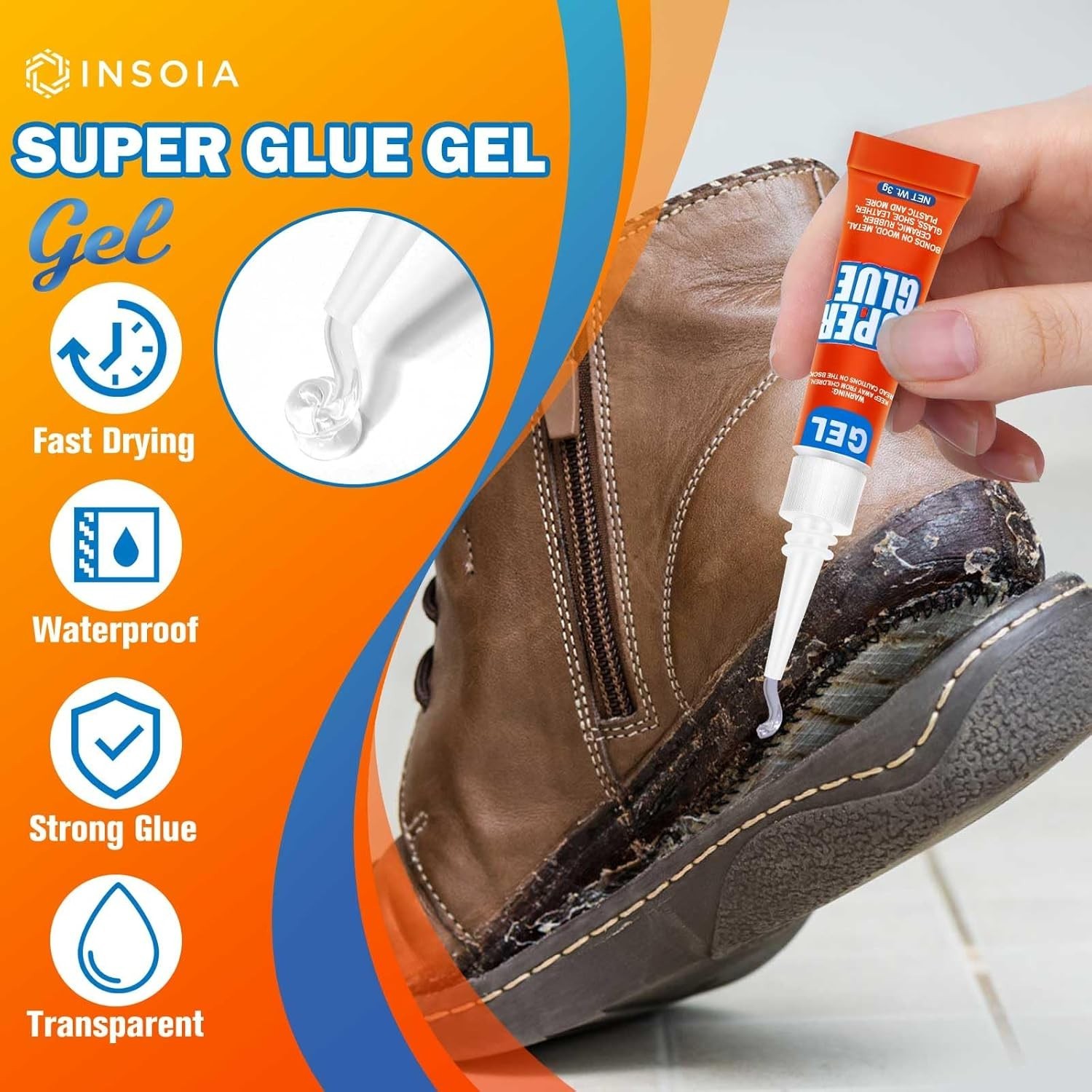 Super Glue Gel Clear Non-Drip, 24 X 3g All Purpose Strong Adhesive Ca Glue Qu…