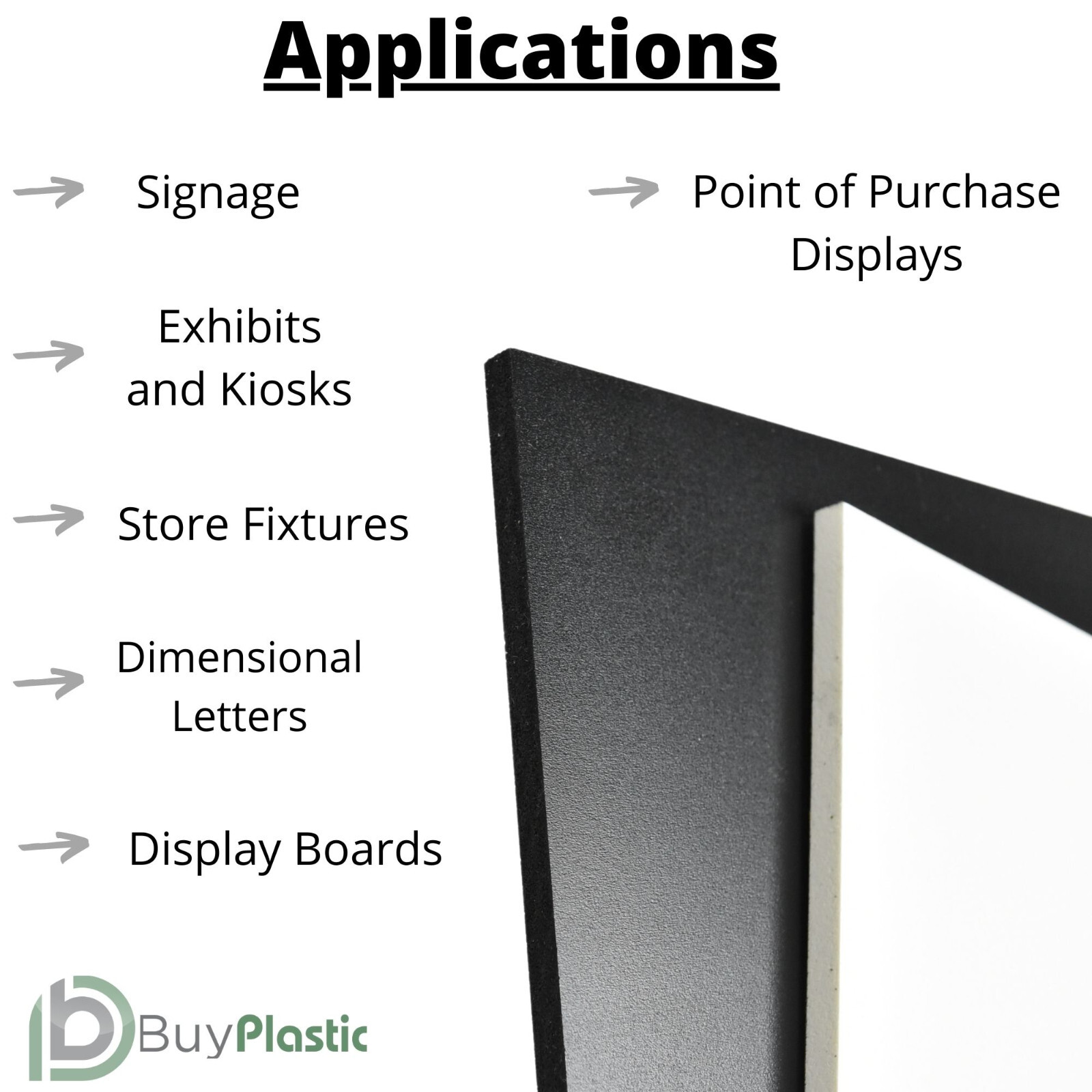 BuyPlastic Expanded PVC Plastic Sheet, Various Colors, Sizes and Thicknesses